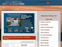 Tablet Screenshot of cityofclemson.org